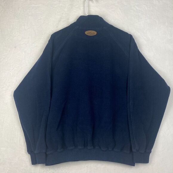 Straight Down Sweater Mens Extra Large Blue 1/4 Zip Pullover Pockets Made In USA - Picture 2 of 10